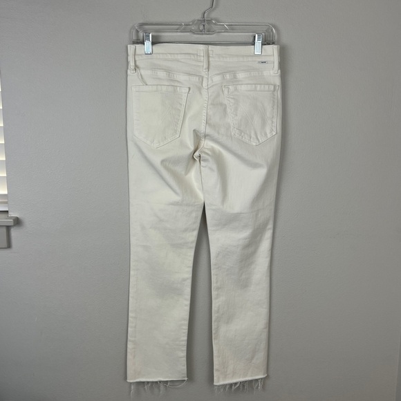 Mother The Rascal Crop Fray Jeans Cream Puffs - Picture 3 of 5